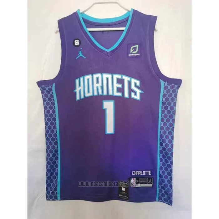Camiseta Charlotte Hornets LaMelo Ball #1 Statement 2022-23 Violeta